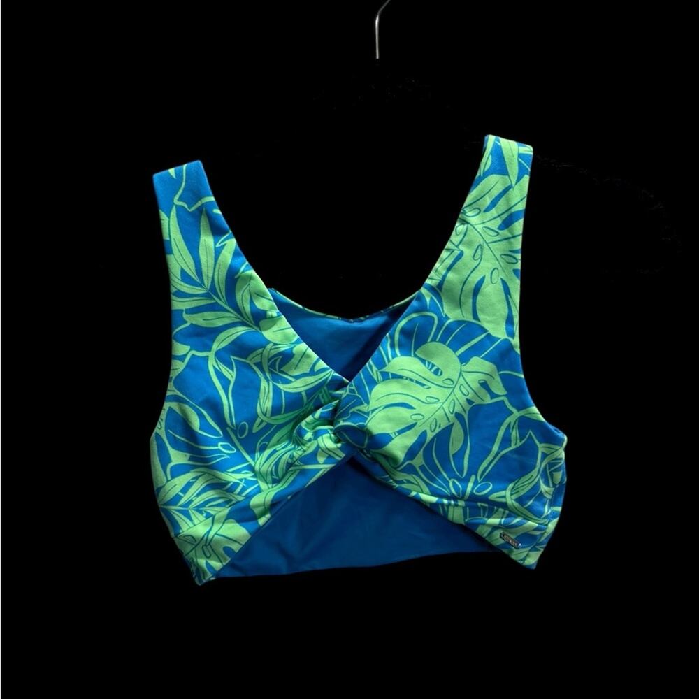 Victoria's Secret Blue and Green Leaf Crop Top
